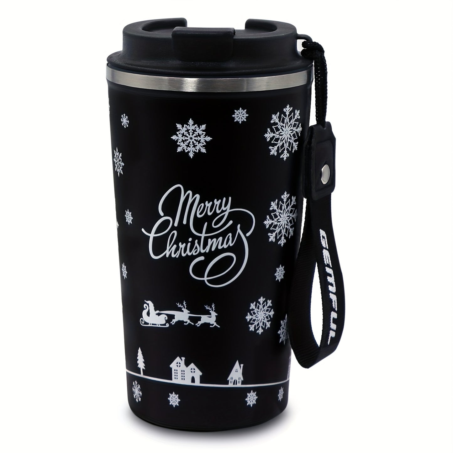 Glekglek 510ml Insulated Travel Mug with Paw Print & Heart Design - Double Wall, Spill Prevention, Dishwasher Safe, Portable Coffee Cup for Valentine'S Day, Thanksgiving, Christmas, Father'S Day, Teachers' Day, Festive Drinkw