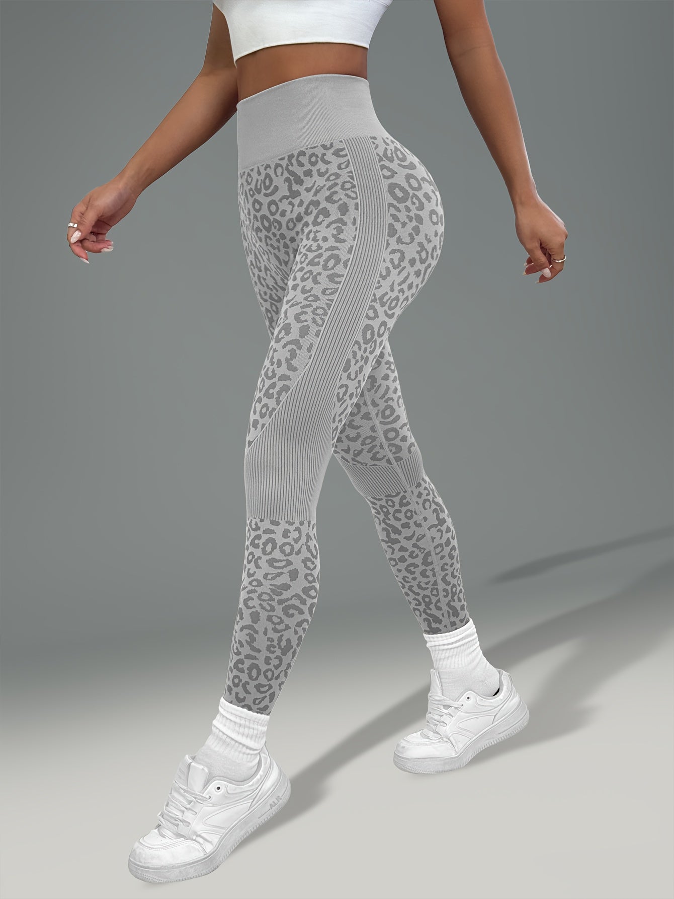 Women'S Leopard Print Yoga Pants - Non-Slip Workout Leggings with Elastic Waistband, Stretchy & Breathable Gym Pants for Yoga, Running, Casual Attire - All-Season Fitness Leggings in Pink & Leopard Print - Non-Slip Grip Activ