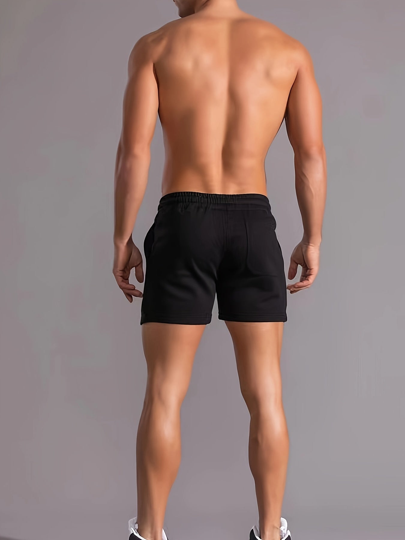 Slim Fit Comfy Active Shorts, Men's Casual Slant Pocket Stretch Waist Drawstring Shorts For Summer Basketball Running