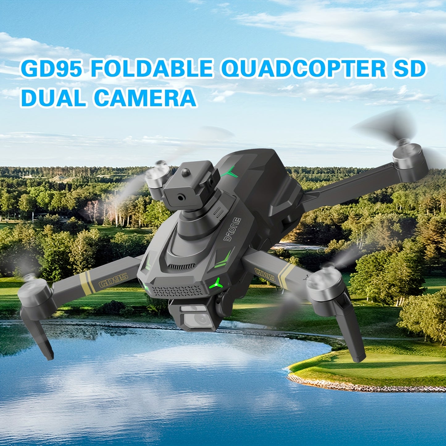 1pc Quadcopter Drone, GD95 Foldable Drone, Equipped with SD Dual Camera And Infrared Obstacle Avoidance Head, 2000mAh Capacity Battery, with Optical Flow Hovering Function, One-key Start, Suitable for Beginners