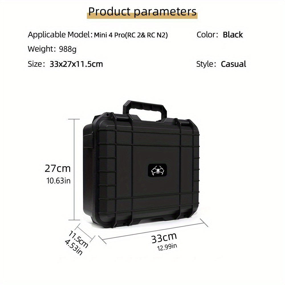 Protective Carrying Case for DJI Mini 3/4 And Mini 3/4 Pro, Featuring a Non-Slip Handle for Easy Lifting And a Reinforced Lock