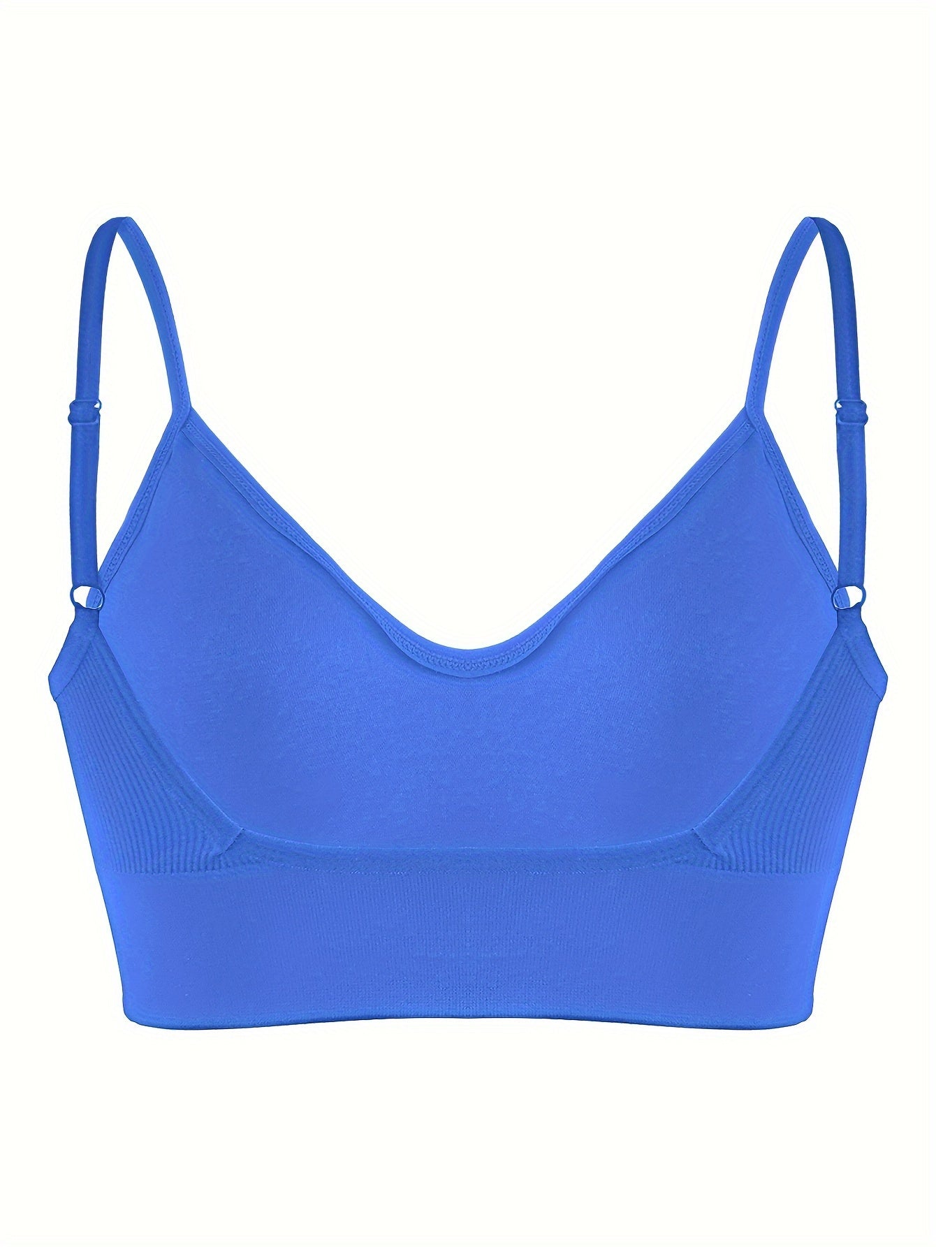 Solid Ribbed Sports Bra, Comfy & Breathable Workout Fitness Intimates Bra, Women's Lingerie & Underwear