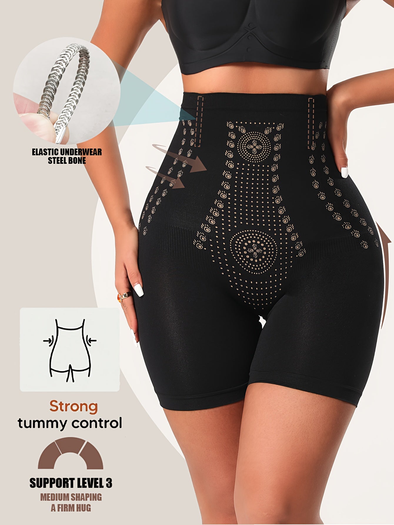 1pc Women's High-Waist Shapewear Waist Trainer Panty - Posture-Correcting Tummy Control Leg Opening, Butt Lift & Abdomen - Multi-Size Options (S-XXL) - Non- Body Shaping Underwear with High & Smooth Texture - Felt Belly Contr