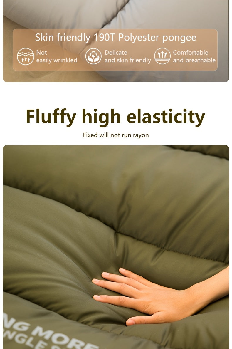 1-Person BISINNA Envelope-Style Sleeping Bag with Full-Zip Closure - Heavy-Duty Synthetic, Olive Green/Beige/Grey/White - Winter Warmth for Camping, Hiking & Backpacking - Portable Half-Zip Design Sleeping Pad Compatible Bag,