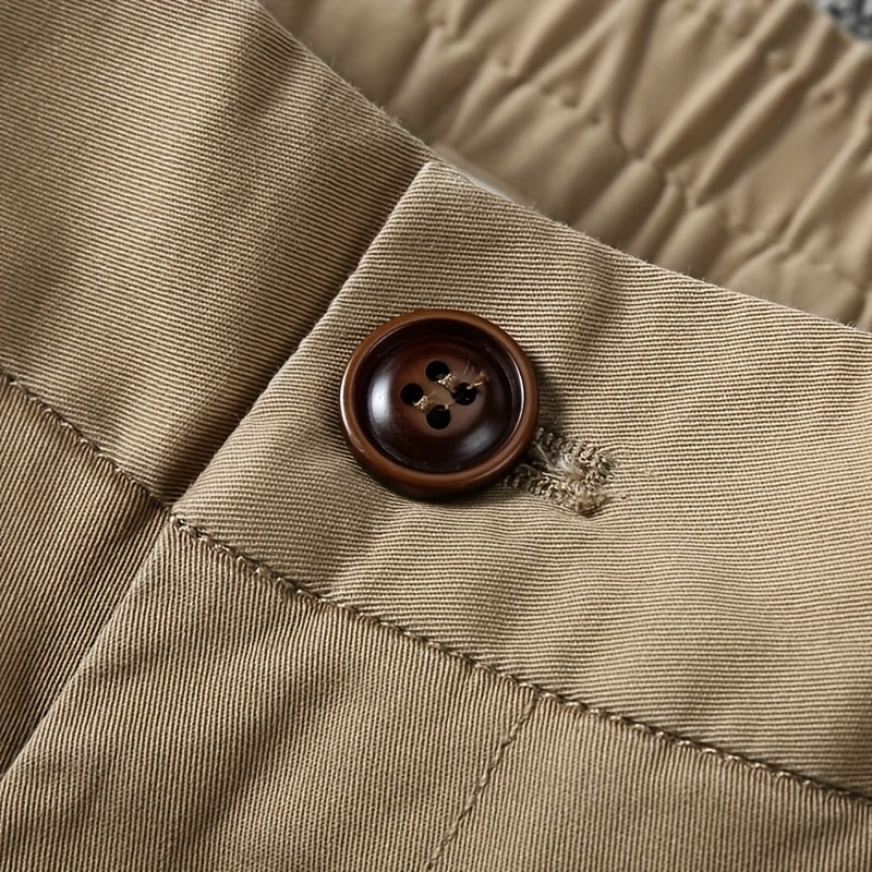 Men's Summer Micro-Elastic Casual Shorts - Four-Tenths Length, Olive Green, Mid-Rise Waist, Elastic Waistband, Side Pockets, Lightweight & Breathable for Casual Attire