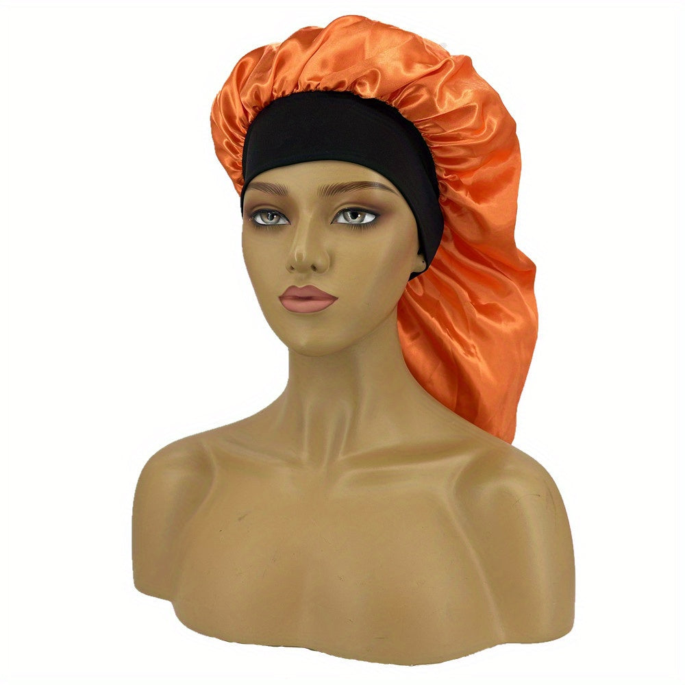 Silky Long Bonnet For Sleeping Solid Color Night Cap For Women Hair Care Tools For Sleeping In Overnight