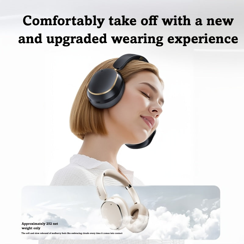 Philips Wireless Bluetooth Headphones, Over-Ear Wireless Headphones, ANC Hybrid Active Noise Cancelling Headphones, HiFi Surround Sound Over-Ear Wireless Headphones, for iPhone and Android, 80 Hours of Playtime, with Five ENC