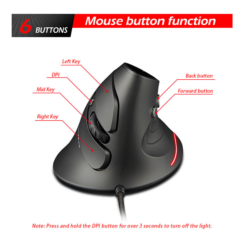 Rato Óptico Vertical Ergonómico T-30 com Cabo