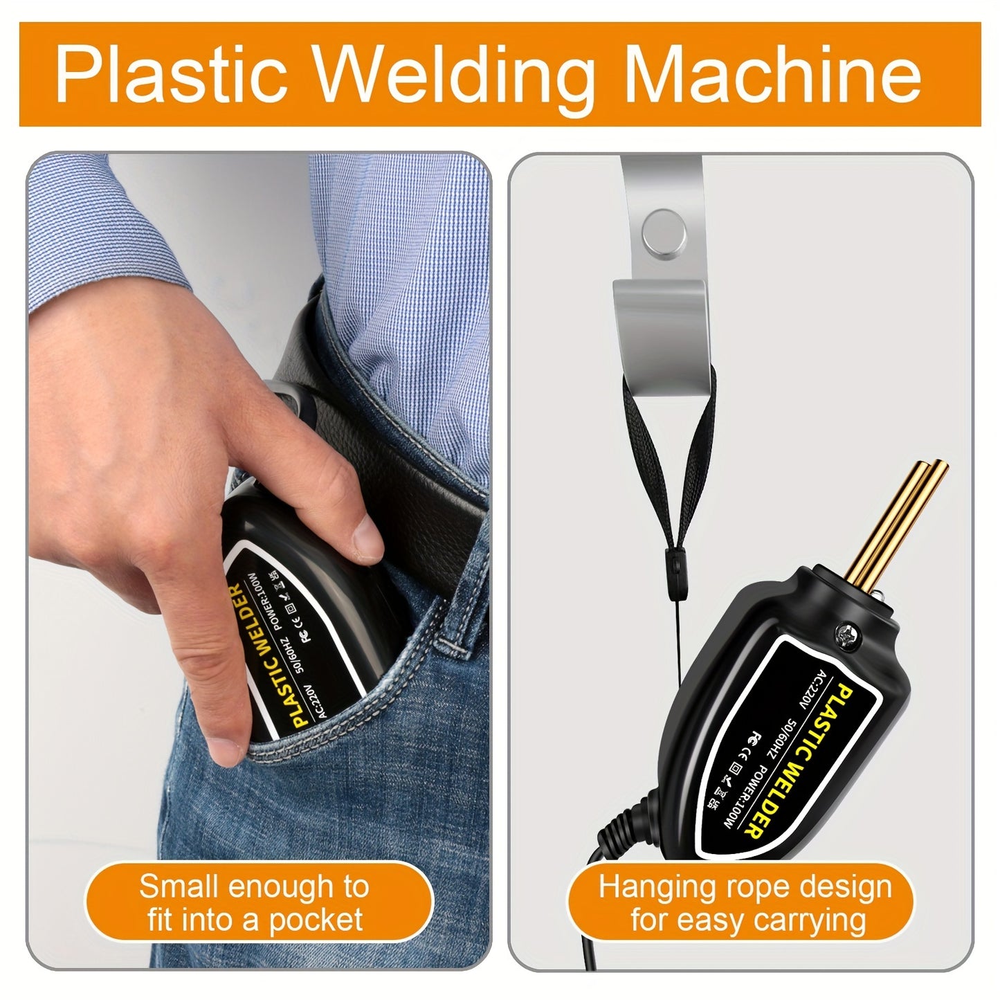 Hot Stapler Mini Plastic Welding Machine Plastic Repair Welder Kit, Car Bumper Repair Kit With 400Pcs/800Pcs Flat/Wave/Outside Inside Corner Hot Staples For Repairing Crack Broken Plastic 220V EU PLUG