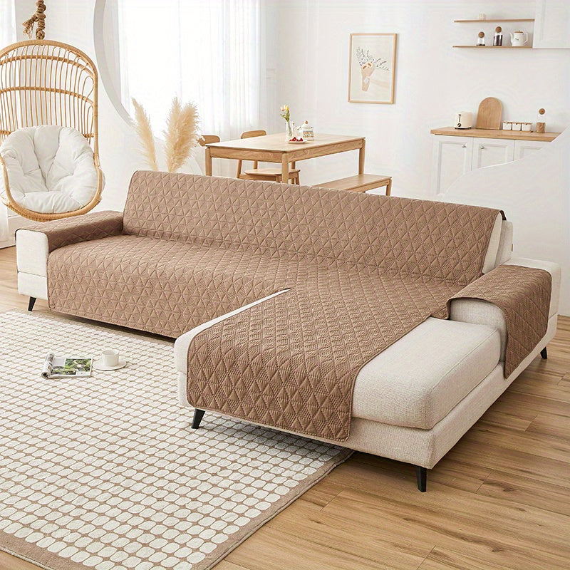 1pc Double-sided Waterproof Sofa Slipcover, Cushion Sofa L-shaped Universal Cover, Furniture Protector For Bedroom Office Living Room Home Decor Washable Couch Cover For Dog
