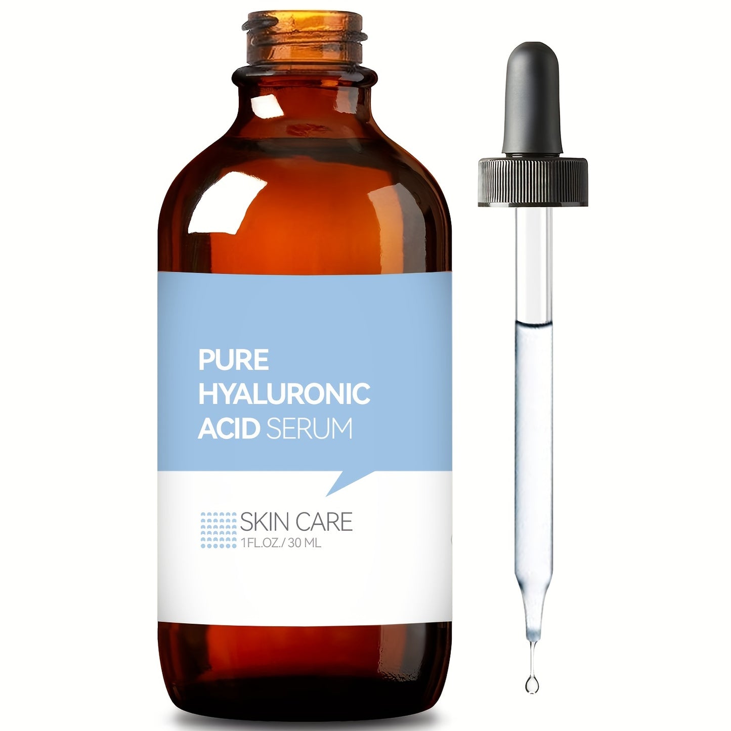 Pure Hyaluronic Acid Serum - With Plant Squalene Intense Hydration Skin Care Solution - 1 FL. OZ. (30 ML) For Youthful, Radiant Skin