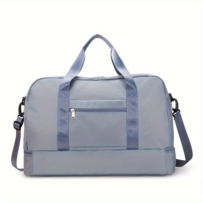 Large Capacity Expandable Gym & Travel Bag - Durable Nylon, Multi-Pocket Design with Zipper Closure, Ideal for Fitness, Overnight, and Weekend Trips, Gym Bag|Expandable Bag|Zippered Bag