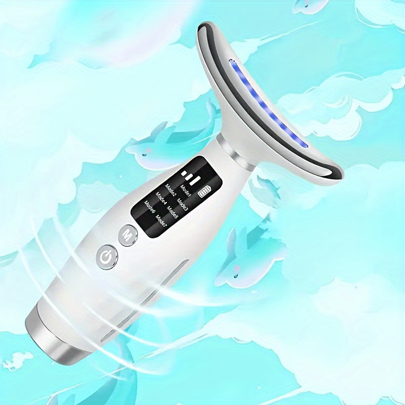 Radiant Rejuvenation 7-Color LED & Heated Facial Massager - USB Rechargeable, Fragrance-Free Skin Care Tool for Women - Perfect Mother's Day Gift