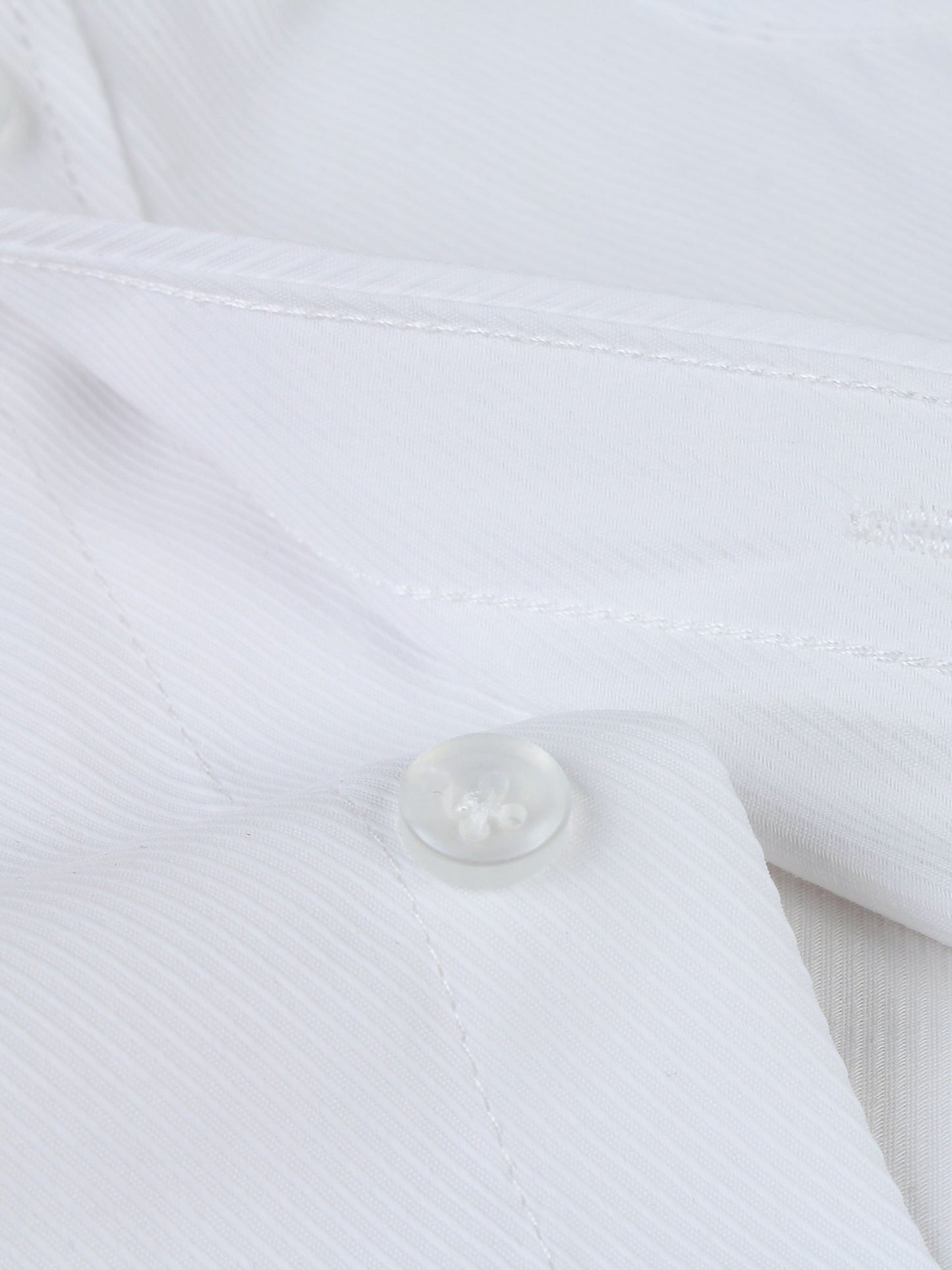 Men's Classic White Long Sleeve Dress Shirt - Business Casual, Non-Iron Polyester, Machine Washable