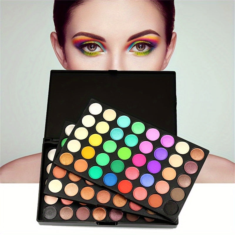 120 Colors Eyeshadow Palette with 8pcs Pink Makeup Brushes Set Matte Shimmer Highly Pigmented Long Lasting Waterproof Eye Shadow Kit, Carnival/Mardi Gras/Masquerade