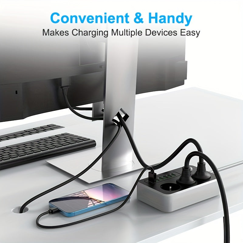 The New Multifunctional Power Board/socket For 2024, With One Power Board Equipped With (3AC+6USB-A), One Main Switch, And A 1.5 Meter Long Power Extension Wire, Is Designed For Various Usage Scenarios Such As Home, Office, K