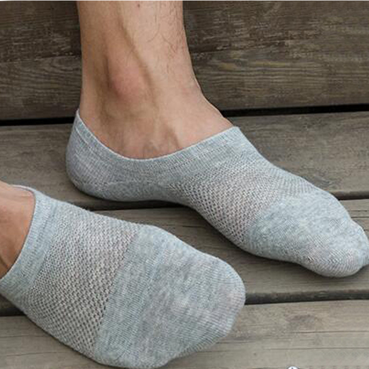 3pairs Men's Solid Pointelle Socks