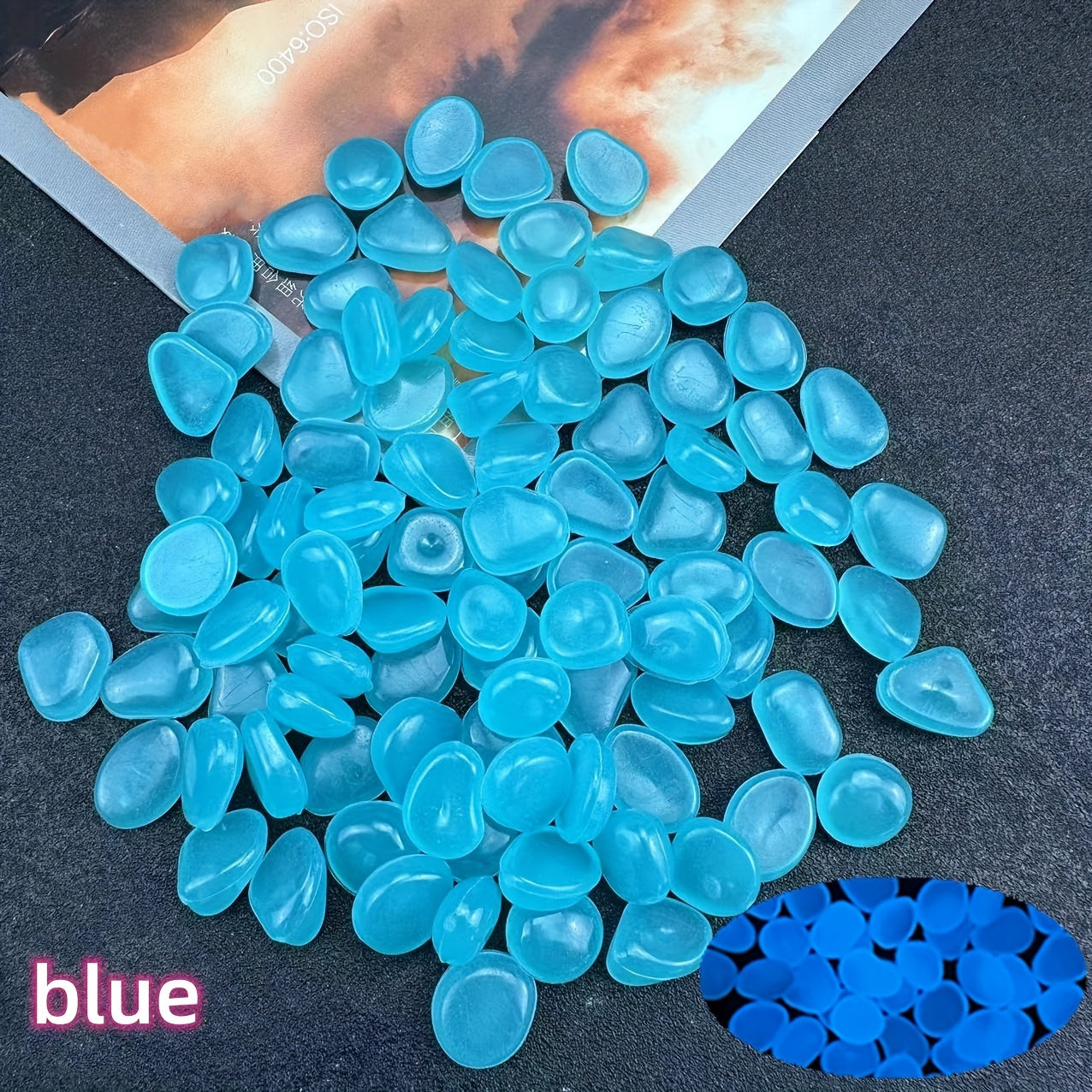 100pcs/500pcs Outdoor Luminous Miniature Pebbles, Garden Potted Mini Garden Accessories, Garden Decoration, Garden Supplies, Wedding Party Decoration, Festival Supplies, Garden Aquarium Dark Glow-in-the Dark Luminous Stone! (
