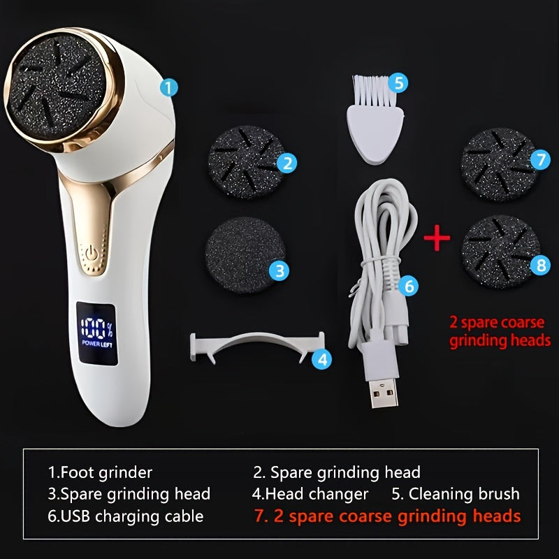 Electric Feet Callus Remover, Rechargeable, Portable Electronic Foot File Pedicure Tools, Electric Callus Remover Kit, Professional Pedi Feet Care For Dead, Hard Cracked Dry Skin Ideal Gift Electric Foot Repair Machine Suppor