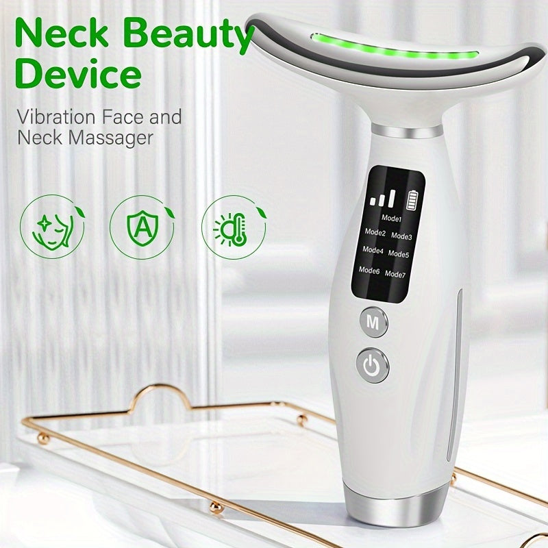 Radiant Rejuvenation 7-Color LED & Heated Facial Massager - USB Rechargeable, Fragrance-Free Skin Care Tool for Women - Perfect Mother's Day Gift