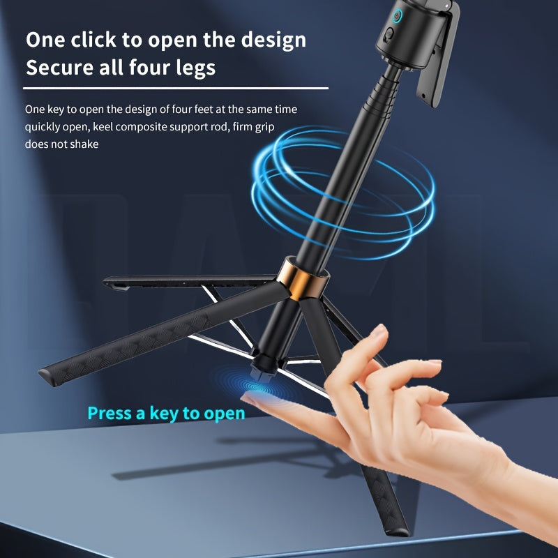 QAML  2025 NEW Q13 AI Selfie Stick Tripod with 360° Face Recognition Follow Mode, ai face tracking, auto face tracking tripod Multi-Function Phone Holder with Remote, Extendable Travel Tripod, Universal 1/4 Inch Screw Compat