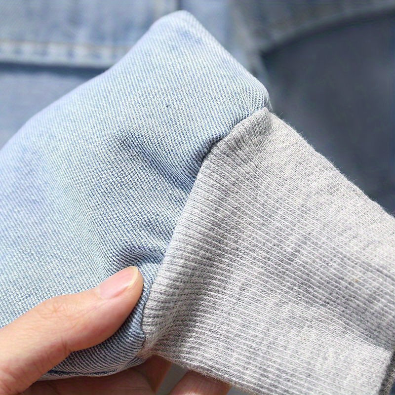 BABICOLOR Boys' 2pcs Outfit Set - Grey & Blue Color-Block Sweater Vest & Blue Washed Jeans, Elastic Waist Pants, Spring/Fall Casual & Party Wear, 2pcs Sweatsuit Set for & Kids (Easy-Care), Perfect for, Boys Clothes, Boys Outf