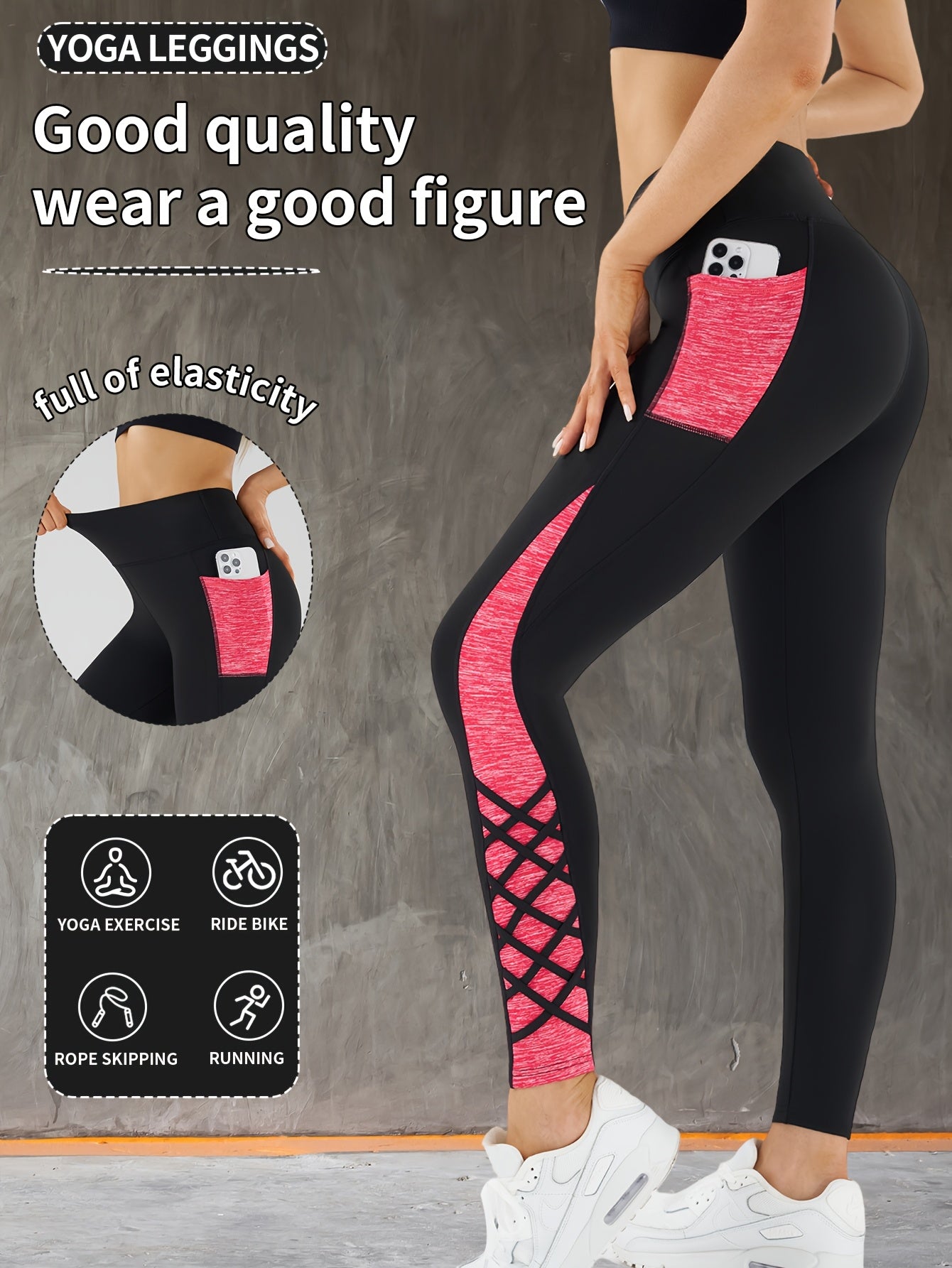 Women's High-Waisted Yoga Pants - Non-See-Through Tight Butt-Lifting Workout Leggings, Stretchy Yoga Pants with Side Compression for Gym, Running, Pilates - All-Season Fitness & Casual Athletic Pants, Gym Apparel, Colorblock