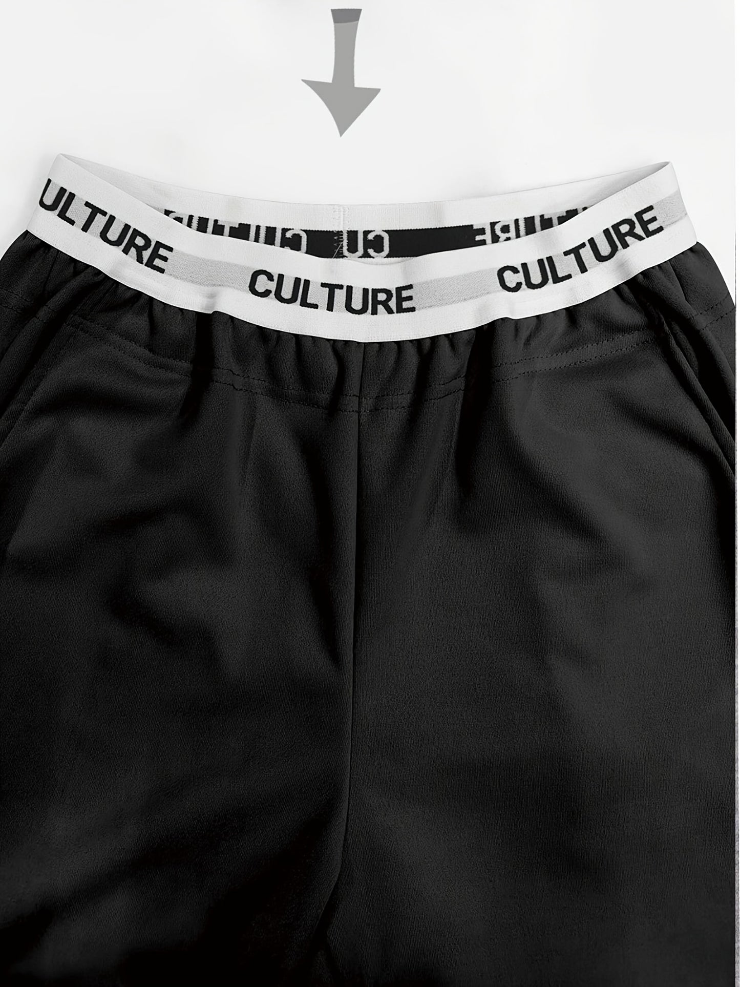 2pcs Women'S High-Waisted Wide-Leg Pants with Heart Letter Print - Casual Loose-Fit Joggers, Solid Color, All-Season Comfort, Pockets, Versatile for Casual Attire