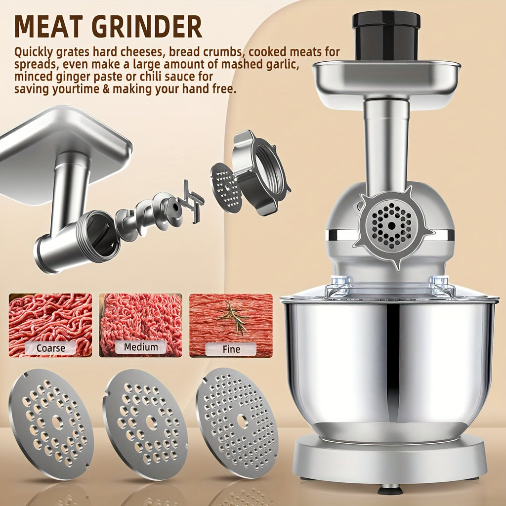 Homlee 6 in 1 Multifunctional Stand Mixer with 5.5L Stainless Steel Bowl, 2000W 6 Speed Tilt-Head Meat Grinder, Juice Blender with 1.5L Glass Jar, Multi-Functional Food Processor, Commercial Mixers for Most Home Cooks Beater