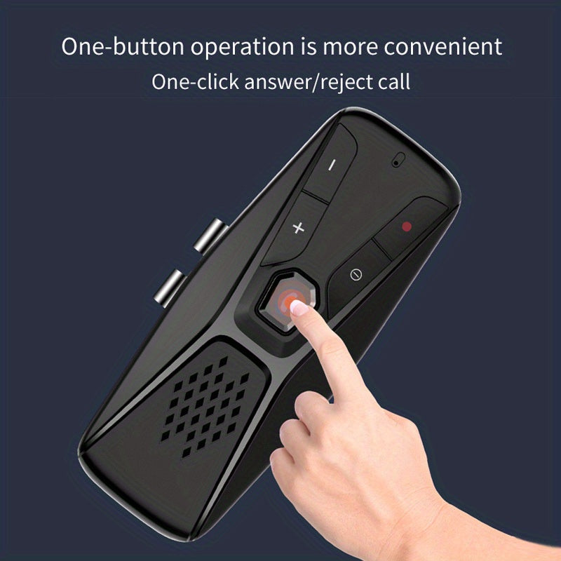 JaJaBor Wireless Car Kit Handsfree Speakerphone with Microphone Automatic Shut Down and Auto Connect, Voice Assistance with Clip