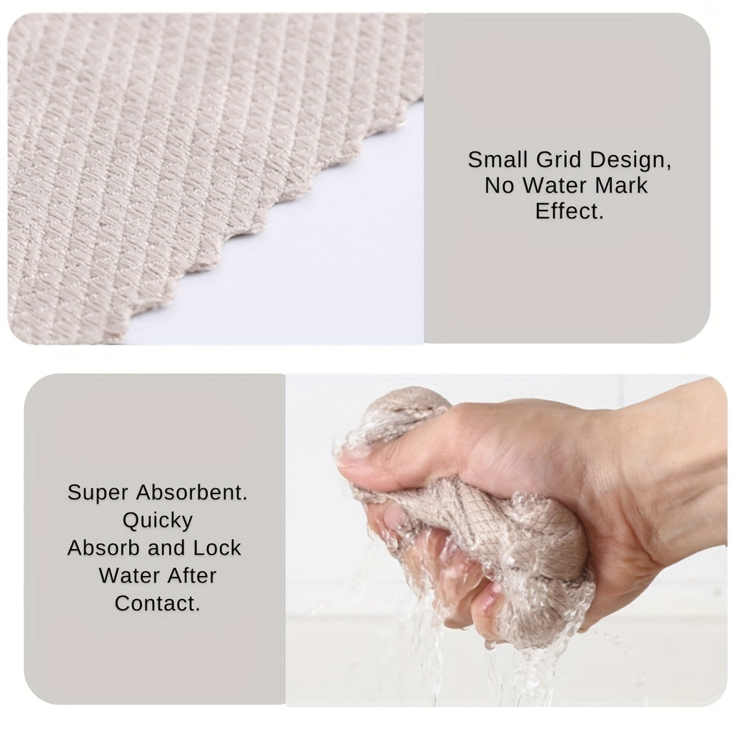 10pcs Premium Microfiber Dishcloth, Magic Rag, Absorbent Dish Cleaning Cloth, Kitchen Dishcloth, Cleaning Towel Special For Glass, Cleaning Gadget For Restaurants, Food Trucks, Cafes