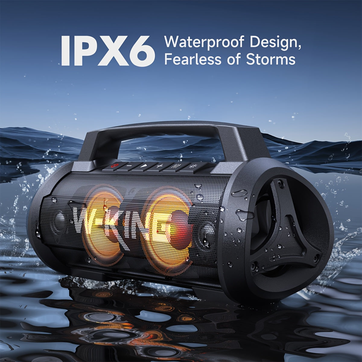 W-KING 70W Coluna Bluetooth Portátil com Microfone e Luzes