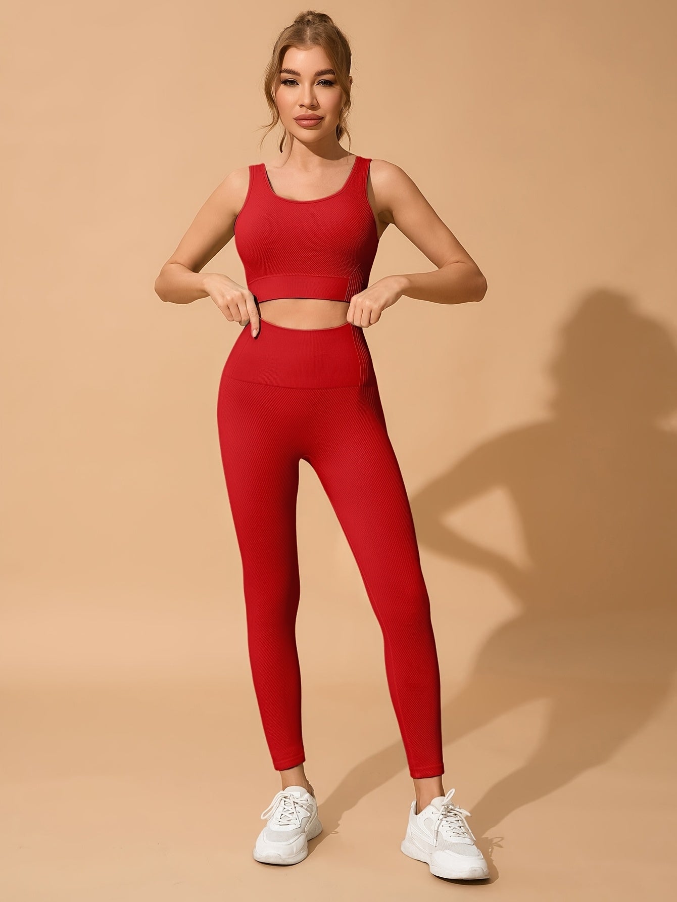 Seamless Yoga & Fitness Set - Quick-Dry, Moisture-Wicking Nylon Blend Sports Bra and Leggings for Women