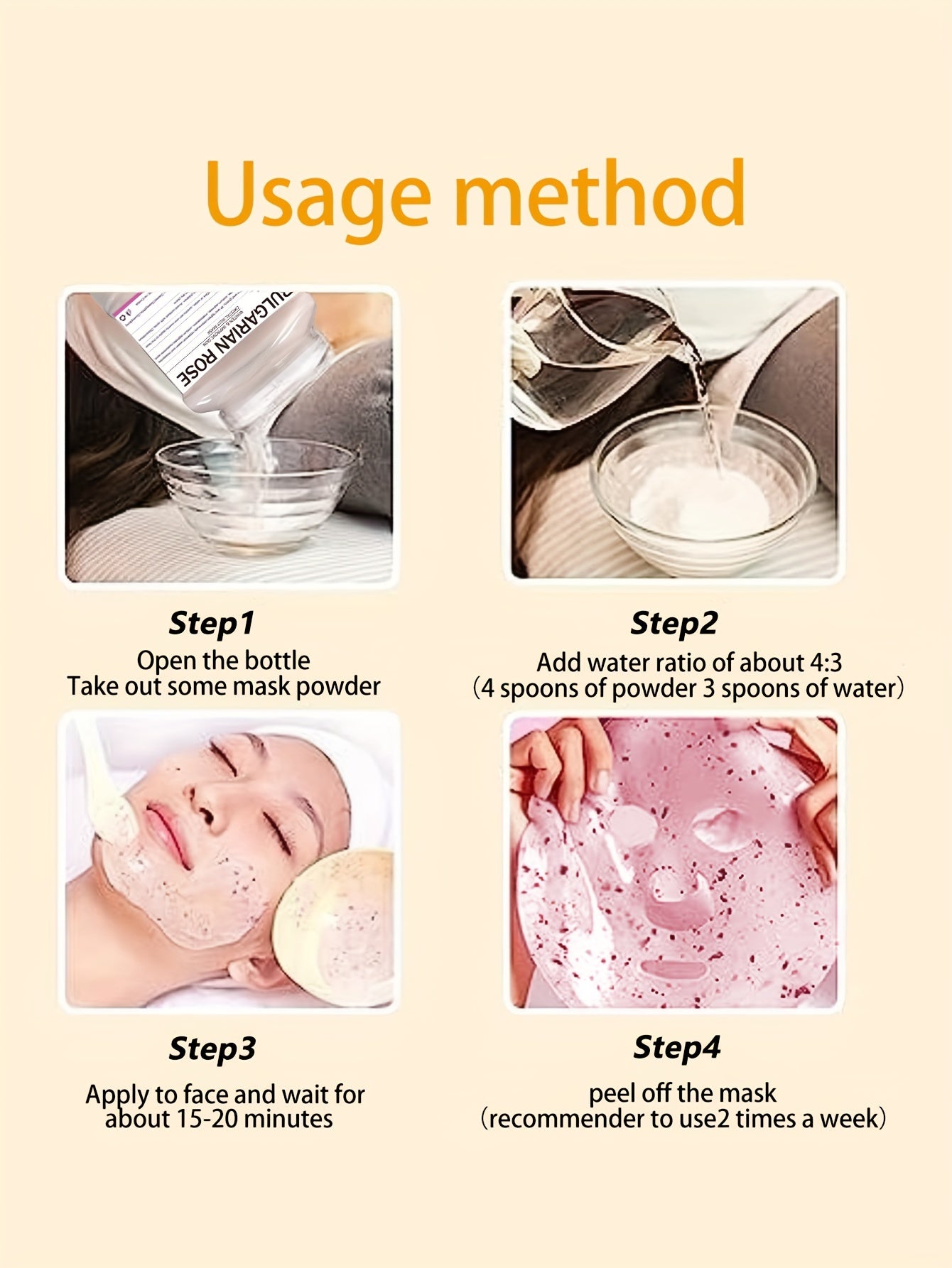 12.3Fl.Oz Bulgarian Rose Jelly Mask For Facial Skin Care, Natural Gel Hydro Face Masks, Professional Peel Off Hydro Jelly Mask, Moisturizing, Improving & Hydrating