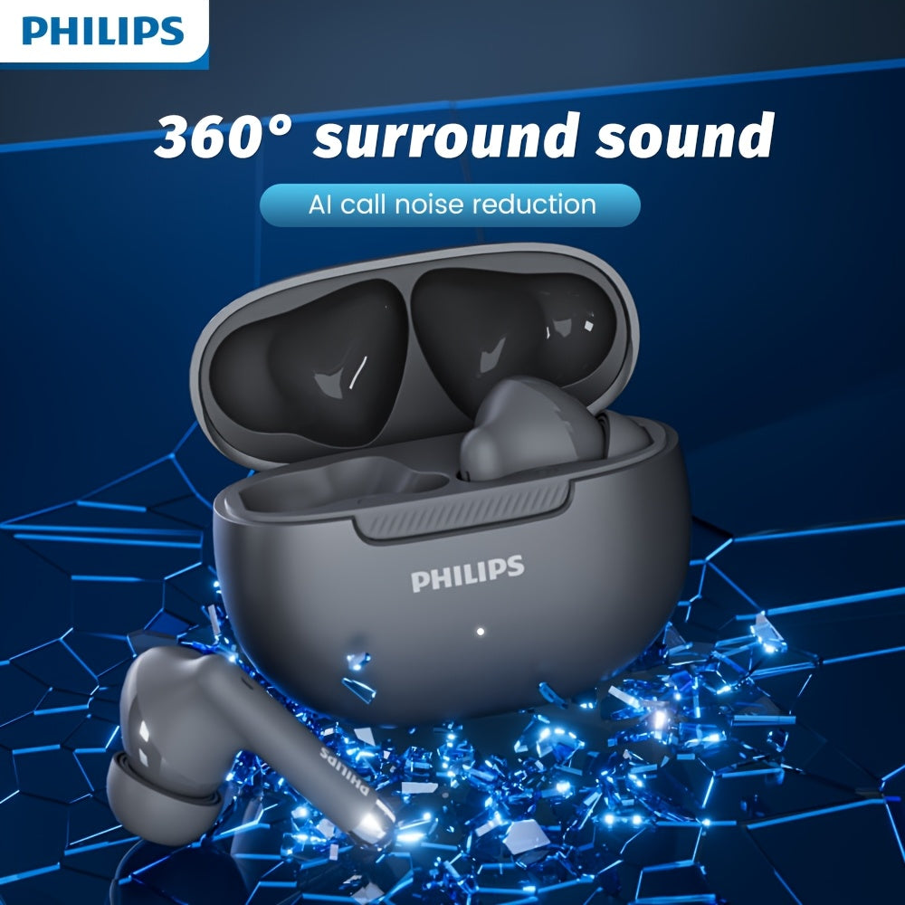 For PHILIPS Wireless Earbuds with ENC Noise Cancellation, Tap Controls & Rechargeable Battery, 6-hour playback time, 16 hour charging case.TAT2020, Earbuds Wireless, Travel Headphones, Office Headphones, Compact Earbuds, Mode