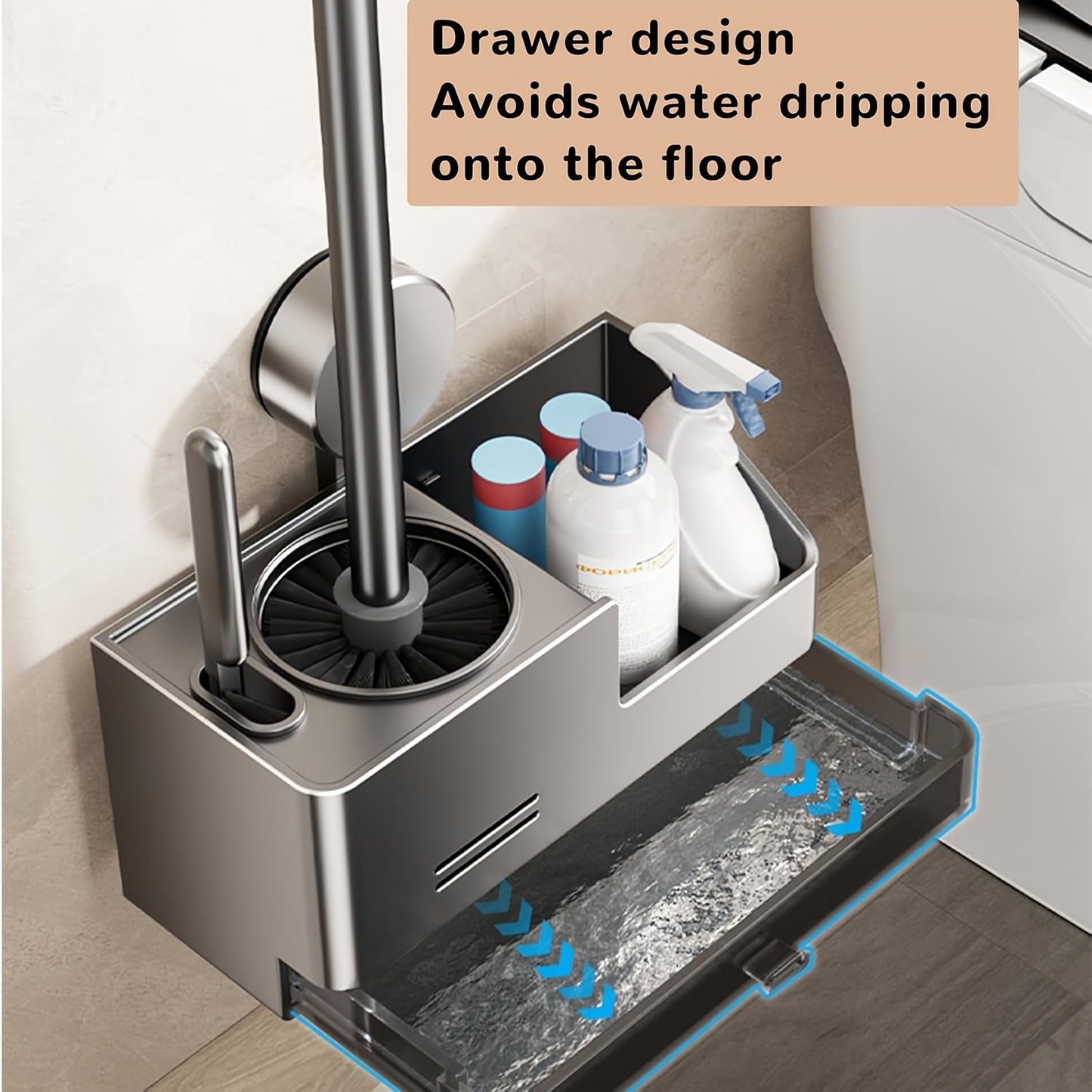 Vacuum Suction Cup Toilet Brush Wall-Mounted Set, 1 Style with 2 Options, Splashproof Base and Angled Head for Hard-to-Reach Areas - No Drilling Required Bathroom Storage Solution Universal Fit on Tiles & Glass