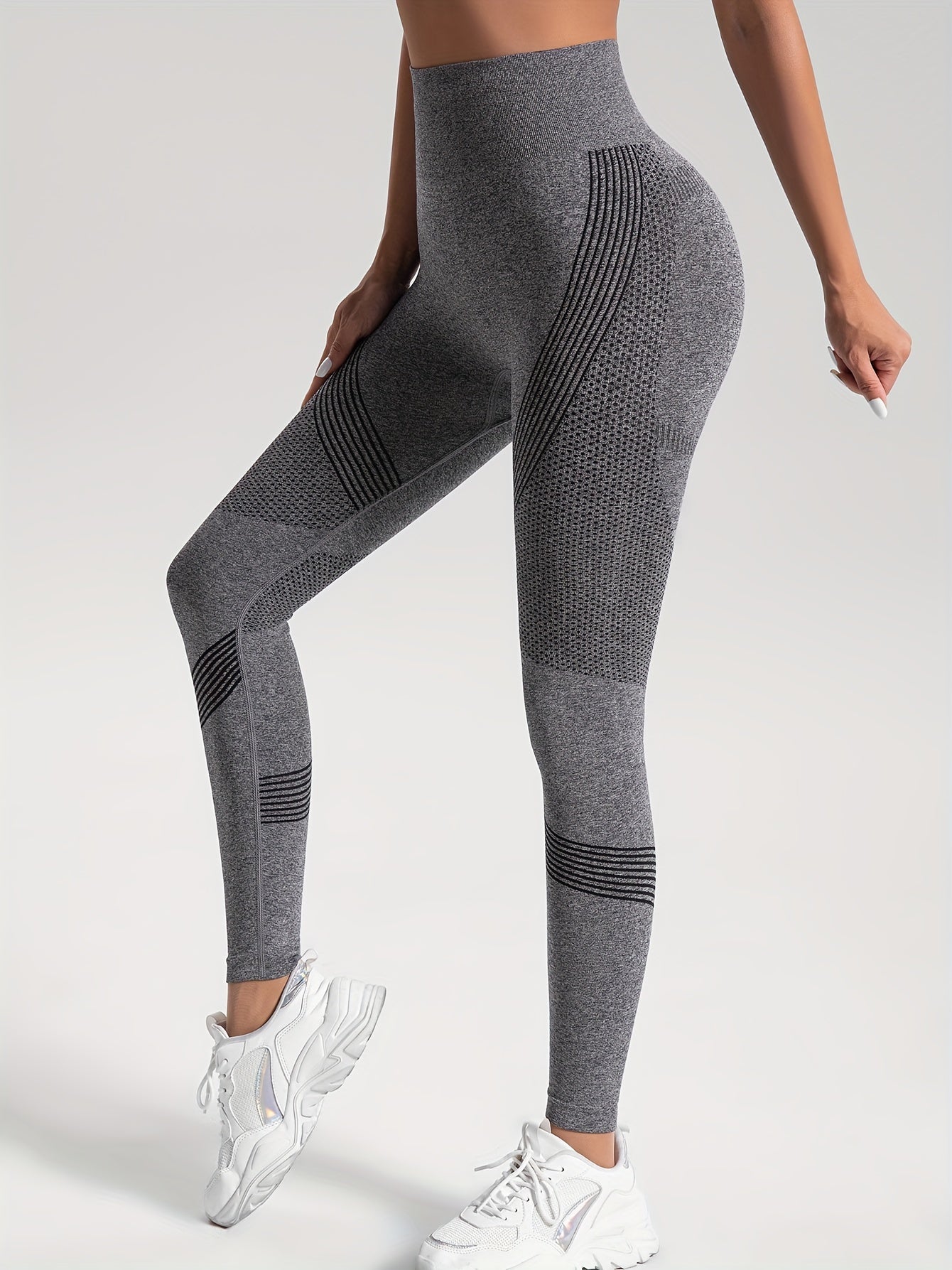 2pcs Solid Color High-Stretch Fitness Yoga Sports Leggings, Soft Breathable Yoga Tight Pants, Women's Activewear