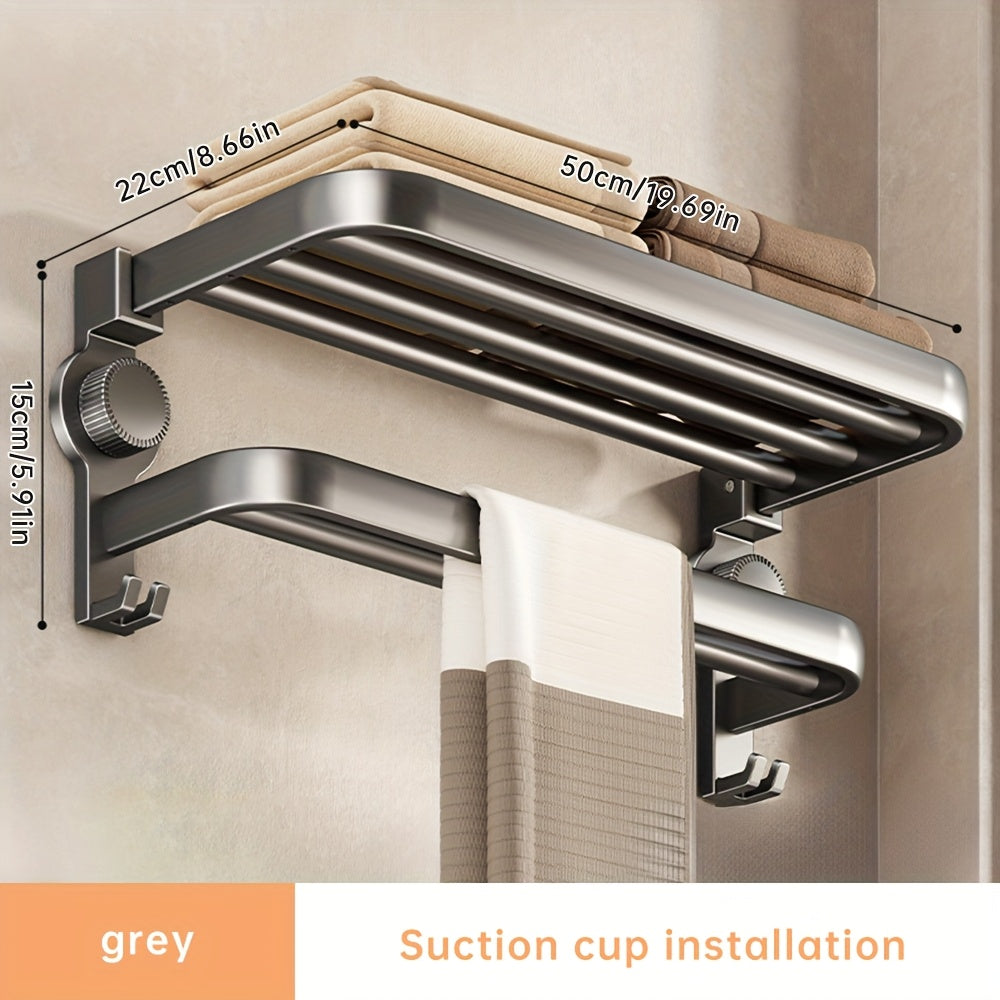 1pc Musurjoy Space-Saving Commercial Hand Towel Holder - Suction Cup Mount No Drilling, Heavy-Duty Bathroom Rack for Shower & Toilet Walls/Tiles, Multi-Functional Organizer, Easter Gift, Back-to- Season Choice
