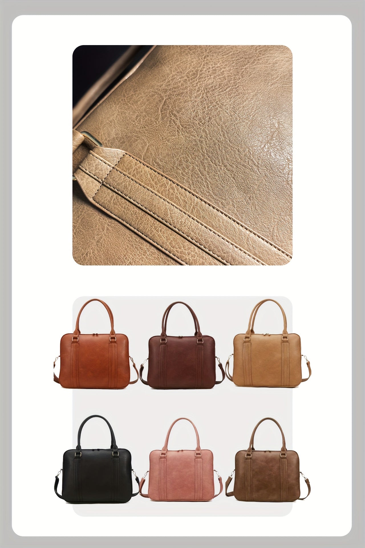 Vintage-Style Large Capacity Laptop Bag for Men & Women - Adjustable Crossbody Shoulder Bag with Detachable Strap, 3 Compartments, Tablet Pocket, Lightweight Durable Design for Office, Commuting & Travel, Laptop Carrying Case