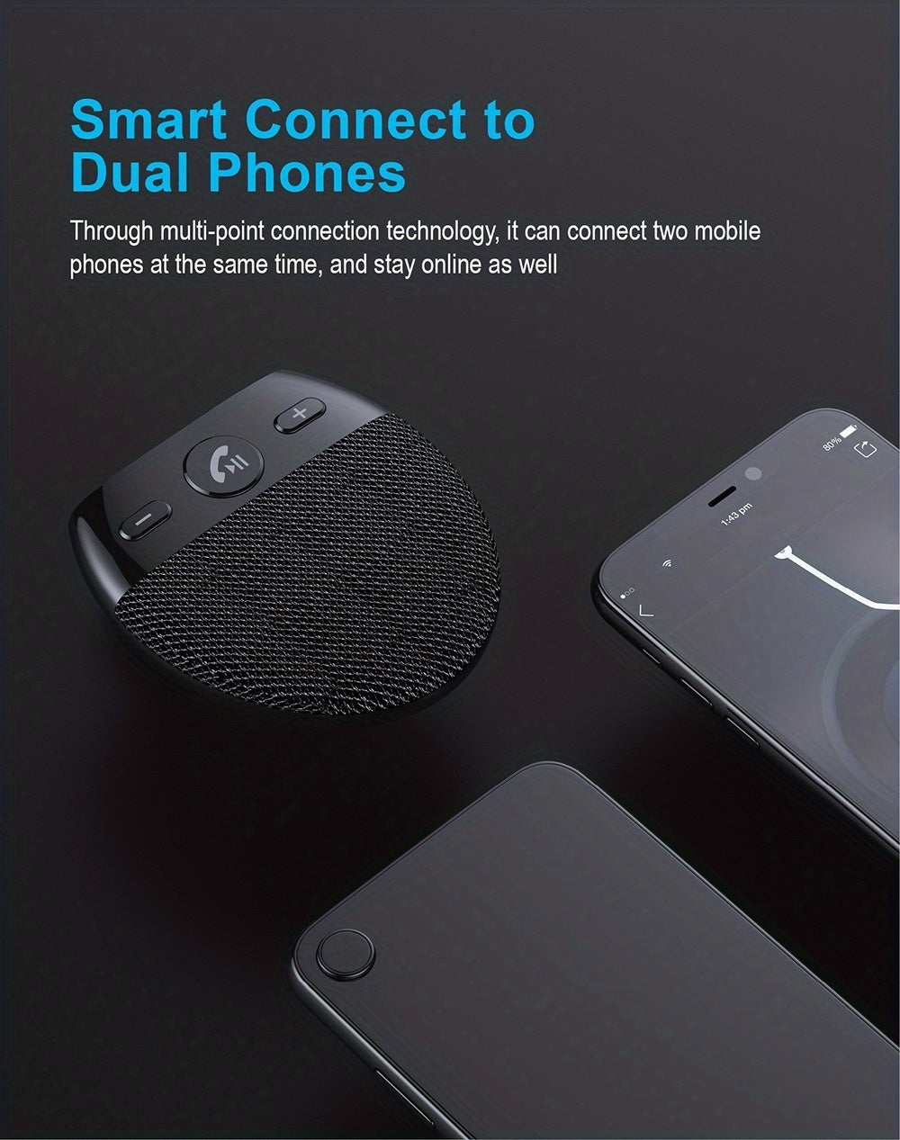 Wireless Vehicle Car V5.0 Speakers Handsfree Car Kit Hands-free Speakerphone Hands Free Sun Visor Music Player With Mic