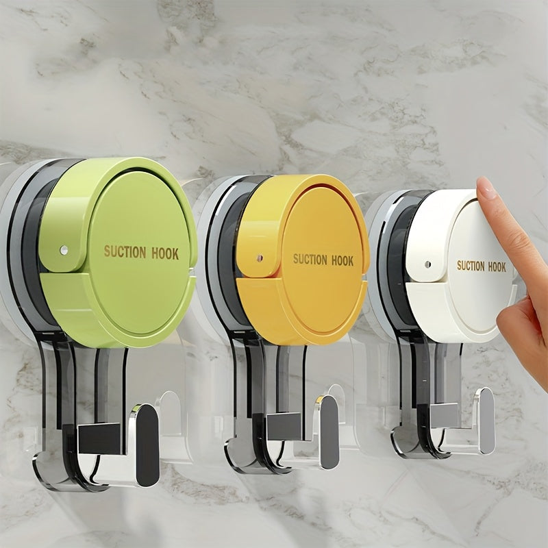 3pcs Heavy Duty No-Drill Bathroom & Kitchen Towel Hooks - Strong Vacuum Cup, Self-Stick Adhesive Towel Rack Holders, Damage-Free Installation, No Tools Needed, Space-Saving for Bathroom, Kitchen, Hotel, Office - Modern Minima