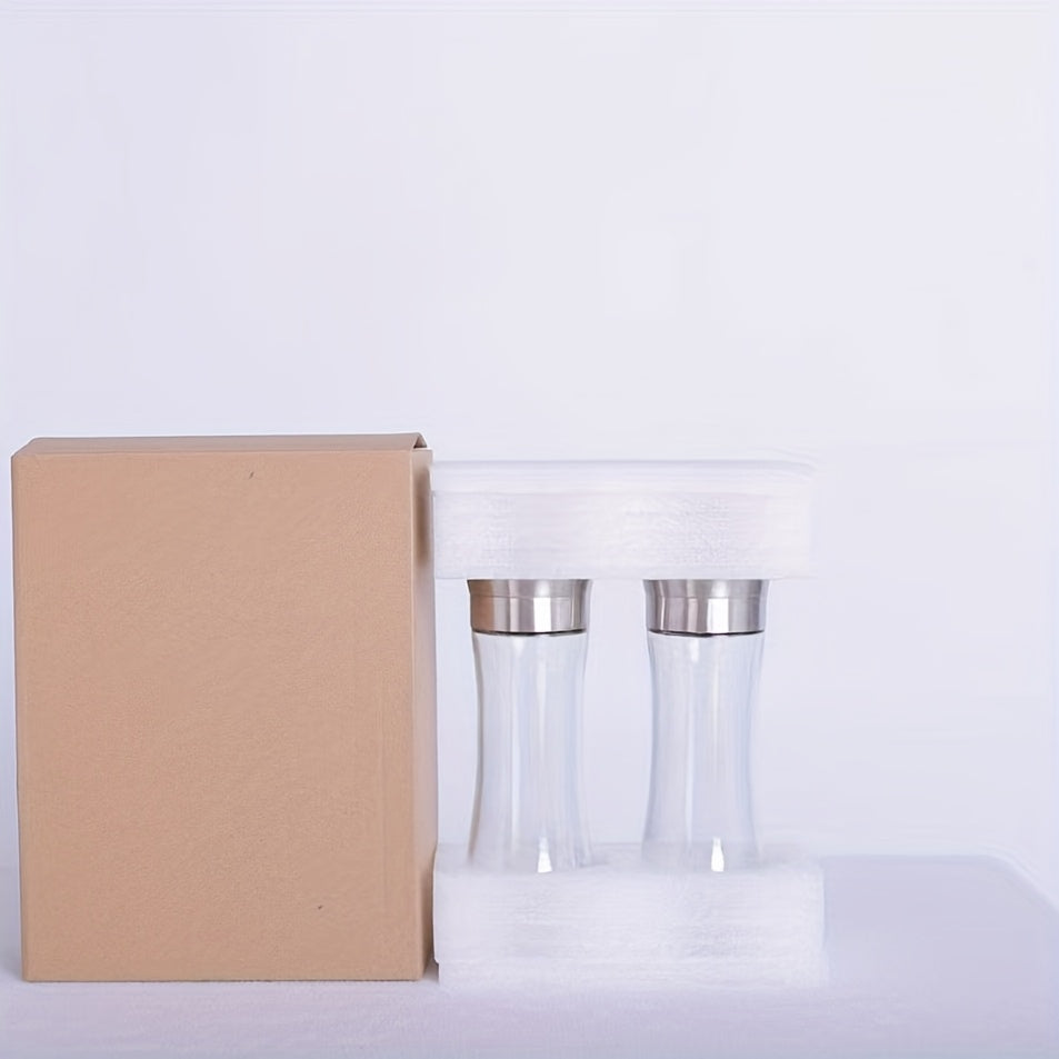 2pcs Premium Stainless Steel Salt and Pepper Grinder Set - Adjustable Ceramic - High Glass Salt and Pepper Mill - This elegant yet practical grinder set enhances your cooking experience, adding flavor to your kitchen