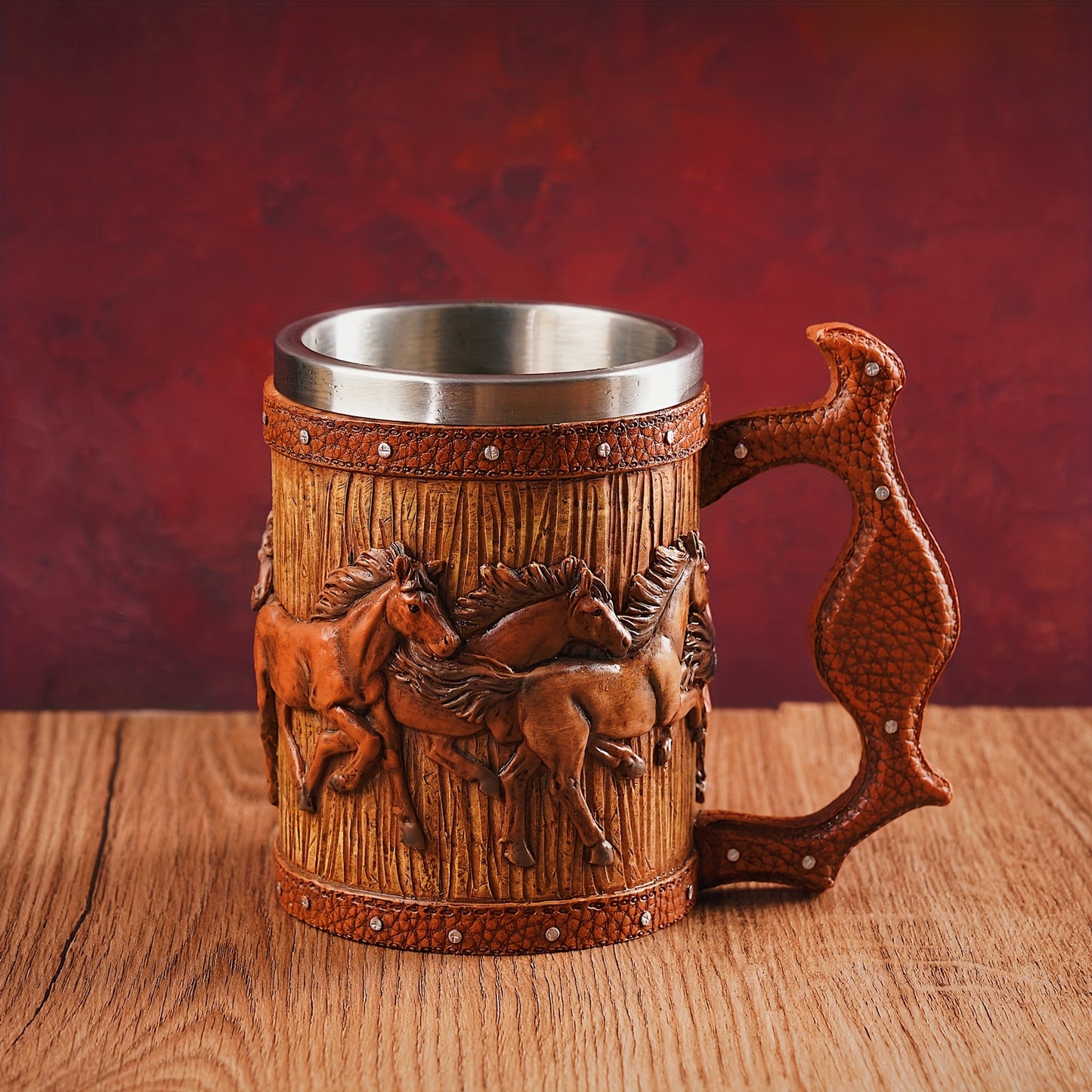 Vintage Horse-Themed Stainless Steel Mug: Perfect for Christmas, Easter, Hanukkah, Thanksgiving, and St. Patrick's Day Celebrations