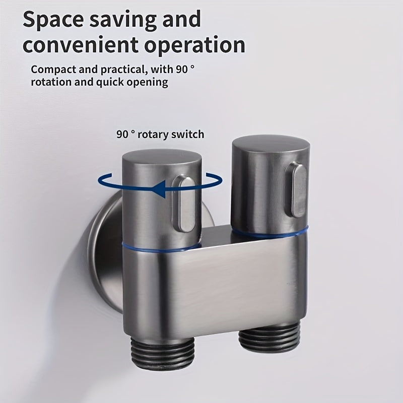 Versatile Wall-Mounted Spray Gun Set with Dual Stainless Steel Valves - Ideal for Bathroom, Pet Showers & More, Chrome Finish, Easy Installation, Fits G1/2 Hoses, Floor Cleaning Tool|Sleek Bathroom Fixture|Durable Alloy Const