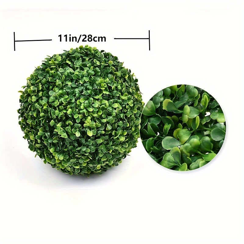 1pc Artificial Green Grass Ball, Various Sizes Of Boxwood Hanging Decorative Ball, Suitable For Family, Courtyard, Outdoor Garden, Courtyard, Wedding Party Decoration