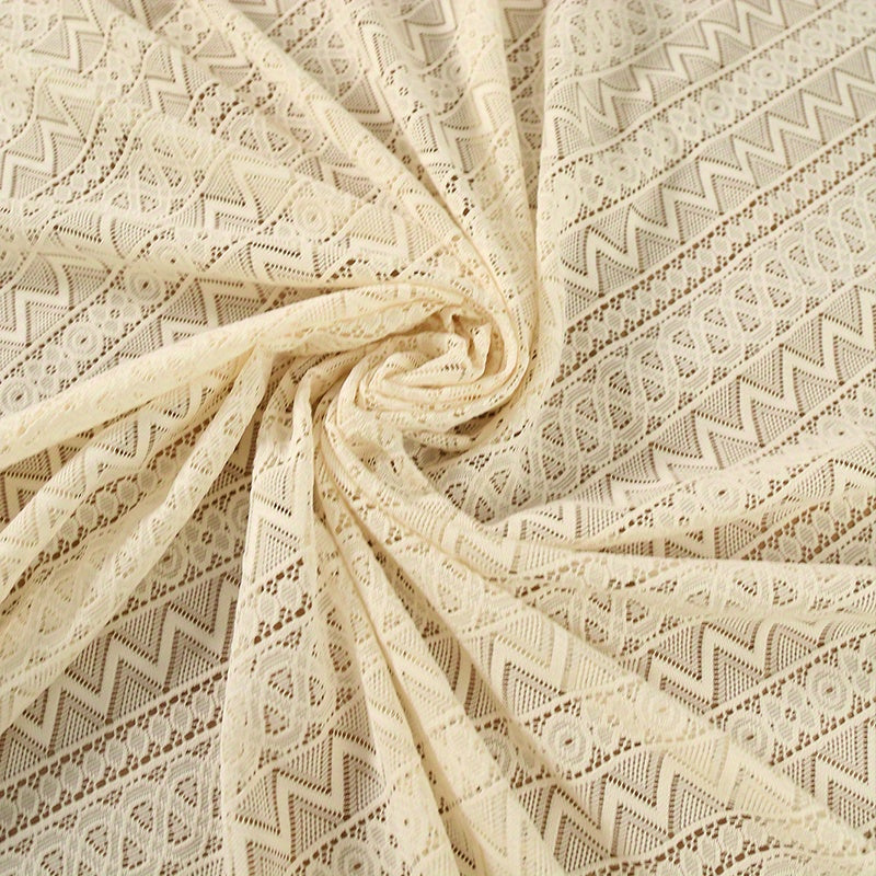 1pc Beige Crochet Hollow Tablecloth, Boho Household Stain Resistant Waterproof Oil-proof, Washable Table Cover, Suitable For Picnics, Camping, Weddings, Birthday Parties, Restaurants, And Buffets, Tabletop Protection, Home Ki