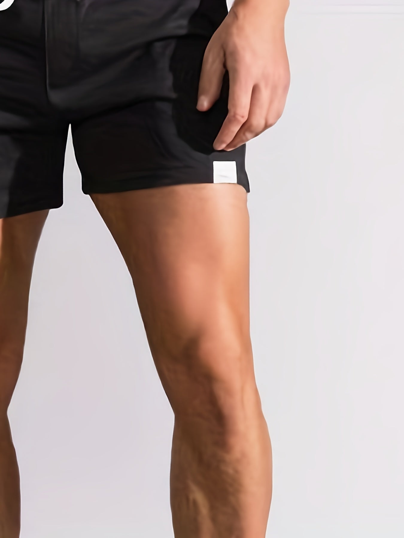 Slim Fit Comfy Active Shorts, Men's Casual Slant Pocket Stretch Waist Drawstring Shorts For Summer Basketball Running