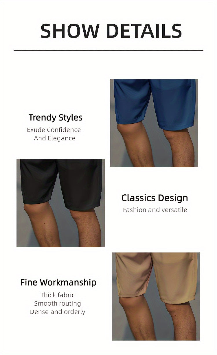 Casual Slightly Stretch Graphic Drawstring Shorts, Men's Clothes For Summer