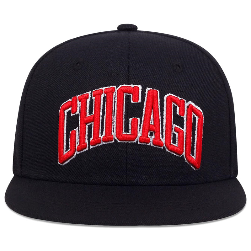 2.54 cmCHICAGO" Embroidered Baseball Cap, Lightweight Polyester, Hand-Washable, Sporty Snapback with Iconic Design for Casual Wear