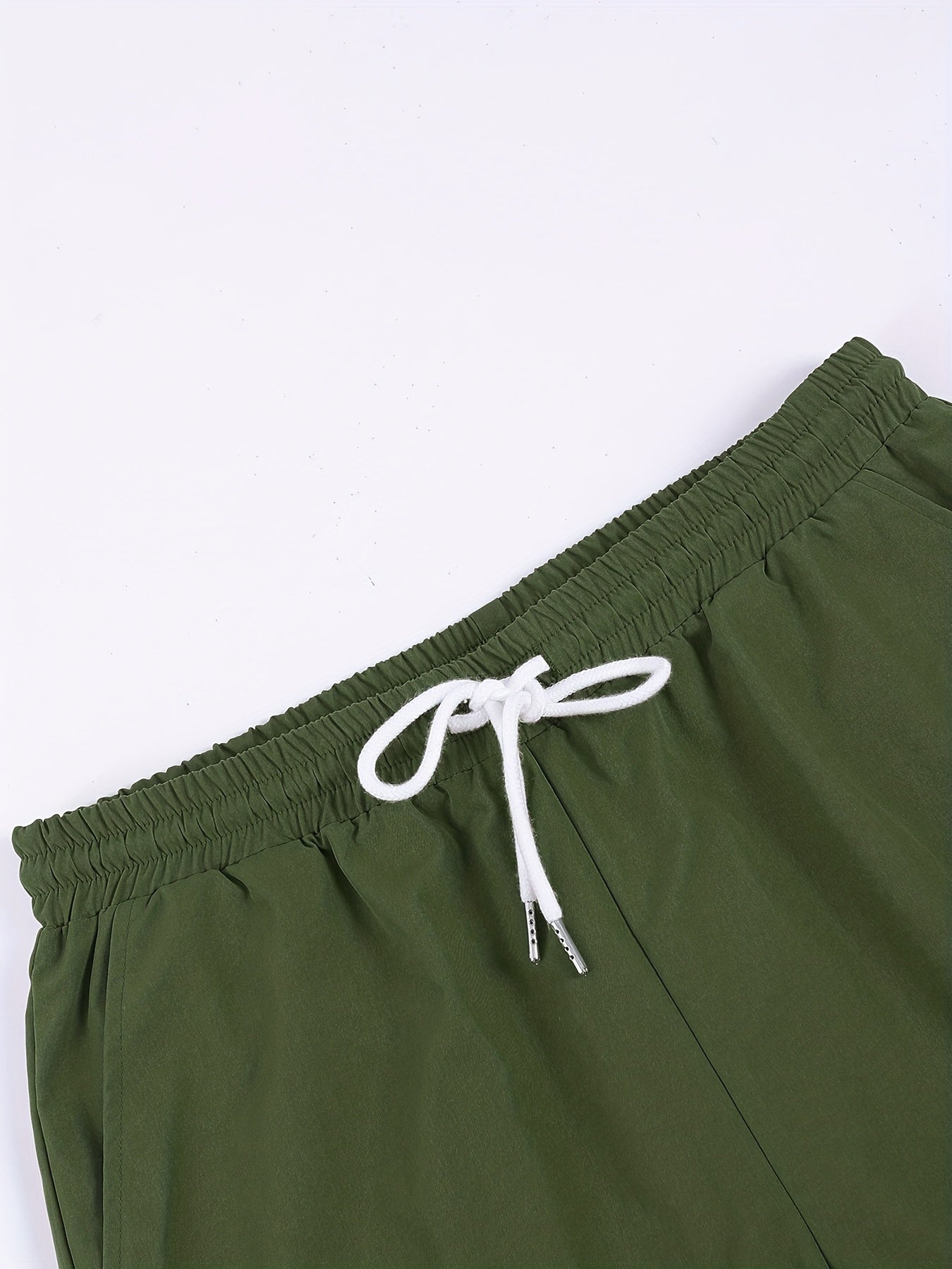 3pcs Men'S Plus Size Casual Shorts Set - White with Black Spider Web Print, Drawstring Waist, Non-Stretch Fabric, Perfect for Beach or Sports, Beach Shorts | Sporty Style | Woven Texture